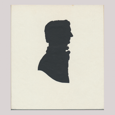 
        Front of silhouette, with man looking right.
